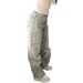 Vintage High-Waisted Light Gray Jeans For Women - Loose Fit Wide Leg Straight Denim Pants With Retro Street Style_mkmklike.com