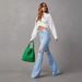 K New High Waisted Ripped Jeans, Women's Streetwear, Spicy Girls, Flared Pants, Long Pants_mkmklike.com