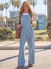 K Wide Leg Denim Overalls, Casual Slimming Jumpsuit, Women's Clothing Style_mkmklike.com