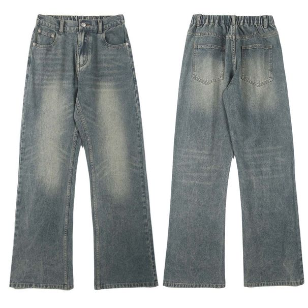 Men's Flared Vintage Jeans – 70s-Inspired High-Waisted Bell Bottoms With Distressed Wash (S-3XL)_mkmklike.com