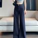Denim Dark Blue Wide-Leg Jeans For Women, Autumn And Winter New Style, Draped Slim Fit, Versatile Retro High-Waisted_mkmklike.com