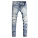 Men's Clothing Men's Slim Fit Skinny Jeans Ripped Distressed Light Blue Washed High Waist European American Fashion Trendy Brand High Street Style_mkmklike.com