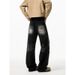 Men's Clothing New Cat Whisker Gradient Electric Pattern Jeans Men American High Street Vibe Loose Straight Long Pants Men_mkmklike.com