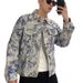 BOY Men's Denim Autumn New Fashion Trendy Jacquard Lapel Jacket Internet Celebrity Hot Style Handsome Casual Top_mkmklike.com