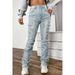 Layered Patchwork Denim Jeans For Women – High Waist Straight Leg, Vintage Washed & Distressed (Y2K Revival, Oversized Fit)_mkmklike.com