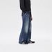 Vintage High-Waisted Relaxed Fit Jeans For Men - Distressed Washed Denim Pants With Multiple Pockets, Straight Leg, No Stretch, Classic Blue_mkmklike.com
