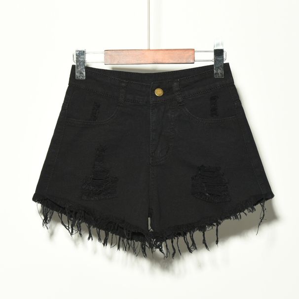 Women's Retro Heavy Duty Washed Distressed Denim Shorts Frayed Edges Sexy Hot Style Hot Pants Summer Casual Clothing_mkmklike.com