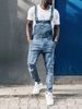 Men's Clothing Stylish Men's Suspender Denim Jumpsuit Ripped Jeans Trousers Trendy Work Wear_mkmklike.com