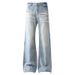 Men's High Street Hip Hop Loose Straight Leg Jeans Retro Washed Casual Lightning Bolt Embroidered American Niche Denim_mkmklike.com