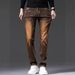 Men's Dark Brown Stretchy Denim Trousers Comfortable Fit Midweight Simple Jeans Multi-Pocket Pants_mkmklike.com