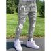 Men's Clothing Men's Slim Fit Skinny Jeans High Street Motorcycle Style Ripped And Patched Style Slimming Leg Pants_mkmklike.com