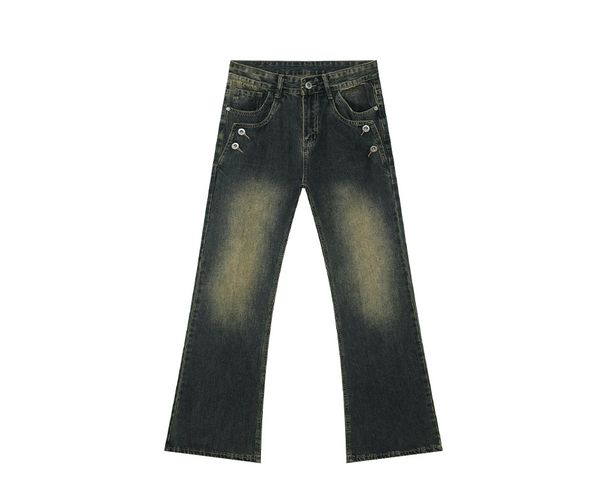 EF JEANS | Spring 2025 New American Retro Cleanfit Button Design Washed Jeans_mkmklike.com