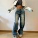 High Waisted Wide Leg Jeans for Women European American Style Retro Washed Straight Leg Loose Fit Slimming Floor Length Sexy Denim Trousers_mkmklike.com