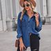 K New Slim Denim Long Sleeved Shirt For Women_mkmklike.com
