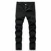 Loom Black Stretch European And American Boys' Straight-Leg Jeans In Stock_mkmklike.com
