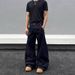 Retro Turquoise Relaxed Fit Jeans For Men - Vintage Washed Cotton Straight Leg Trousers With Classic Five-Pocket Design_mkmklike.com
