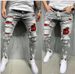 High Quality Men's With Paint Peeling Holes, Fashionable And Trendy New Jeans For Men_mkmklike.com