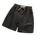 Men's Clothing Elastic Waist Denim Shorts Men's Summer Thin Loose Straight Pants Bf Trend Casual Shorts_mkmklike.com