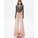 Minghai American Retro Rainbow Pink Jeans For Women, New Low-waist, Trendy, Floor-length, Non-tight-fitting, Slightly_mkmklike.com