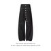 Men's Clothing Trendy Denim Cargo Pants Hip Hop Style Slanted Button Closure Loose Wide Leg Design_mkmklike.com
