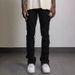 Men's Stretch Denim Pants – Slim Straight-Leg Jeans With Patchwork Details, Vintage Wash & Comfort Fit For Streetwear & Casual Style_mkmklike.com