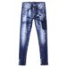 Men's Clothing Fashion Fashion Jeans Blue Slim Elastic Foot Print Trendy Versatile Jeans_mkmklike.com