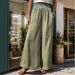 Women's Printed Trousers Commuter Style High Waist Elastic Wide Leg Pants Women_mkmklike.com