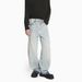 MTLCLOTHES Men's Fashion Deconstructed Patchwork Light Blue Wide-Leg Straight Jeans With Unique Design_mkmklike.com