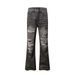 Heavy-duty Ripped Frayed Flared Jeans For Men, Autumn American Style Trendy Brand, Washed And Distressed Loose Wide-leg_mkmklike.com
