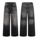 Vintage Blue Denim Jeans For Men, Retro Clean Fit Loose Straight Leg Trousers, High Waist Comfortable Casual Pants For Spring & Fall_mkmklike.com