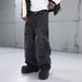Vintage Washed Moss Green Straight-Leg Jeans – American Streetwear Distressed Denim With Hand-Painted Details (Relaxed Fit, Low Waist, No Stretch)_mkmklike.com