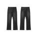 Vintage Cleanfit Distressed Jeans Retro Washed Denim Pants Fringe Hem Relaxed Straight Leg Black Grey Blue S-XL Men Women_mkmklike.com