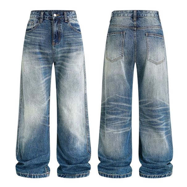 Men's Clothing & Archer0603 & American Retro Cleanfit Wide Leg Curved Blade Jeans Men's Loose Long Pants With A Cool And Sophisticated Feel_mkmklike.com