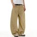 Deconstructed Utility Jeans – High-Waisted Raw Hem Denim Pants With Asymmetrical Button Details (Khaki, S-3XL, Selvedge-Inspired)_mkmklike.com
