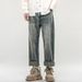 American Retro Spring Jeans, Men's Straight Harlan Loose Trendy Brand Washed Double Craft Middle Waist Youth Large Size K11 Denim Rice_mkmklike.com