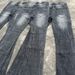 Men's Clothing Retro Black Bamboo Cotton Faded Lightning Pattern Washed Old Flared Jeans For Men And Women_mkmklike.com