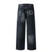 Men's Clothing Jeans For Men And Women Washed And Distressed Loose Wasteland Style Straight Pants_mkmklike.com