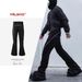 Men's MIJKO Men's Women's Autumn And Winter Urban RO Style Spiral Track Twisted Large Zipper Banana Trousers Black Jeans_mkmklike.com