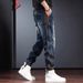 Patchwork Cargo Pants for Men Loose Casual Jogger Jeans Heavyweight American Style Trendy Handsome Autumn_mkmklike.com