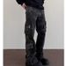 Men's Multi-Pocket Cargo Jeans – American Streetwear Style, Wide Leg & Straight Fit, Utility Pants For Urban Fashion_mkmklike.com