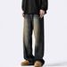 Men's Clothing New Retro Old Washed Handsome High Street Loose Straight Casual Trousers_mkmklike.com