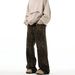 New American High Street Retro Leopard Print Jeans Men's And Women's Trendy Brand Loose Straight Vintage Casual Wide-leg Pants_mkmklike.com