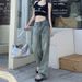 American Retro Distressed Jeans For Women, High-waisted, Slimming, Straight-leg, Wide-leg, Loose-fitting, Drapey,_mkmklike.com