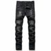 Men's New Distressed Jeans, Fashionable And Casual Elastic Straight Leg Jeans_mkmklike.com