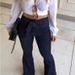 Women’s Clothing High Waisted Slightly Elastic Lace Up Flared Pants Wide Leg Pants Women's Jeans_mkmklike.com