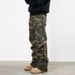 Men's Camo Cargo Jeans – Vintage Streetwear Loose-Fit Pants With Zip Pockets & Distressed Detailing_mkmklike.com