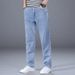 Casual Men's Jeans Stretch Straight Leg Loose Pants Men's Spring Plus Size Simple Pants_mkmklike.com