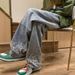 Jeans Men's Spring And Autumn Retro Old Trendy Brand Ins Straight Loose Casual High Street Vibe Wide Leg Dad Pants_mkmklike.com