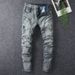 Men's Clothing Thin Spliced Jeans Men Trendy High Street Elastic Slim Fit Small Foot Casual Long Pants Men_mkmklike.com