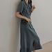 Summer New Fashionable Waist Cinching Short Sleeved Slimming Fish Tail Temperament Denim Women's Dress_mkmklike.com